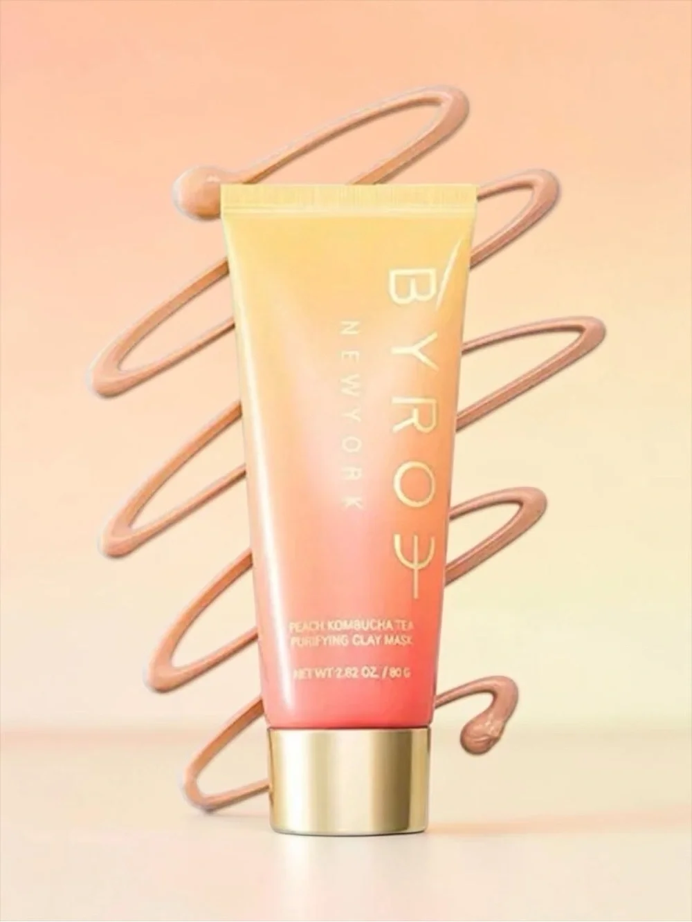 BYROE Peach Kombucha Purifying Clay Mask 80g Full Size - NEW